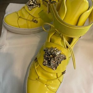 Versace yellow 8.5 women high top sneakers